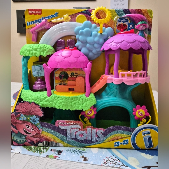 Fisher-Price Imaginext Dreamworks Trolls Rainbow TreeHouse Lights & Sounds New - Picture 2 of 10